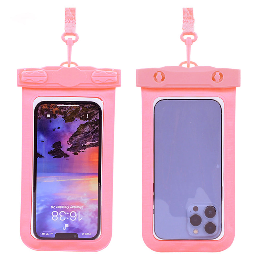 スマホ用防水ケース 水中撮影スマホポーチ ピンク