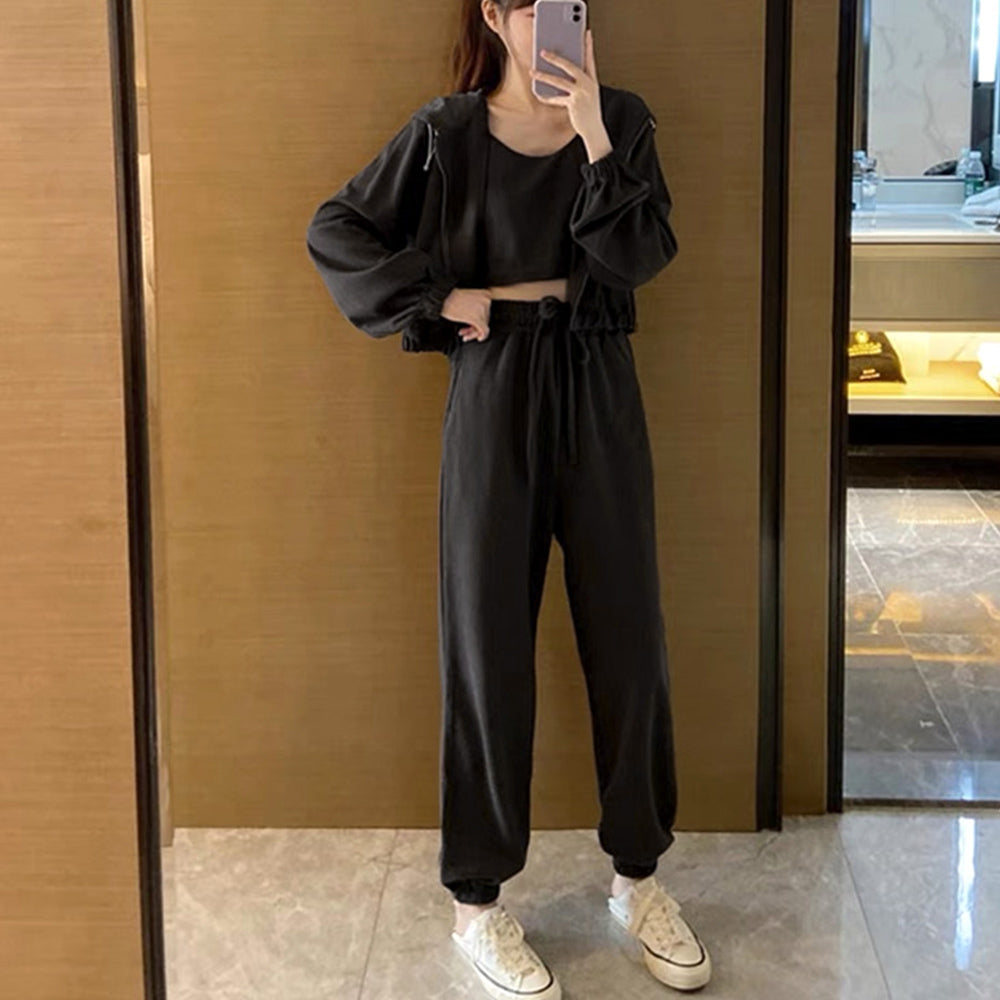 スウェット 3点セット レディース韓国 ブラック