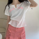 サマー ニットtシャツ レディース 韓国 ホワイト