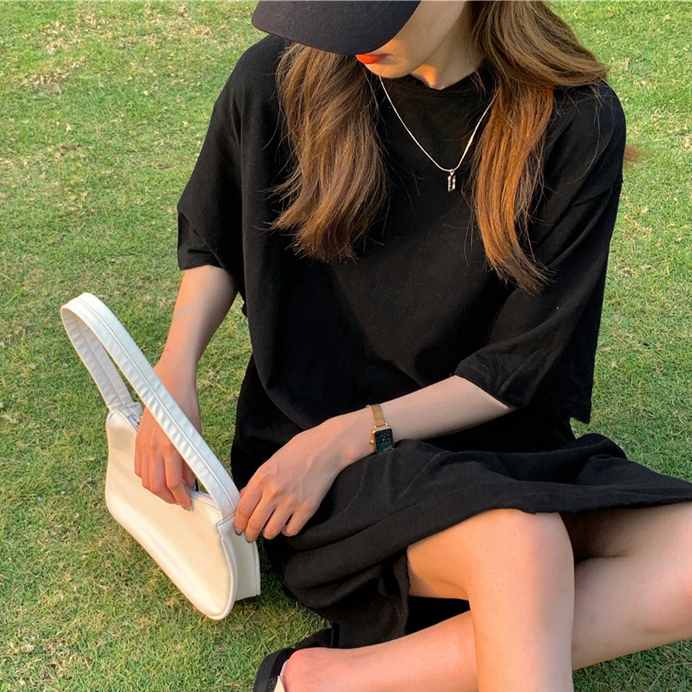 ゆったり Tシャツワンピース レディース ブラック