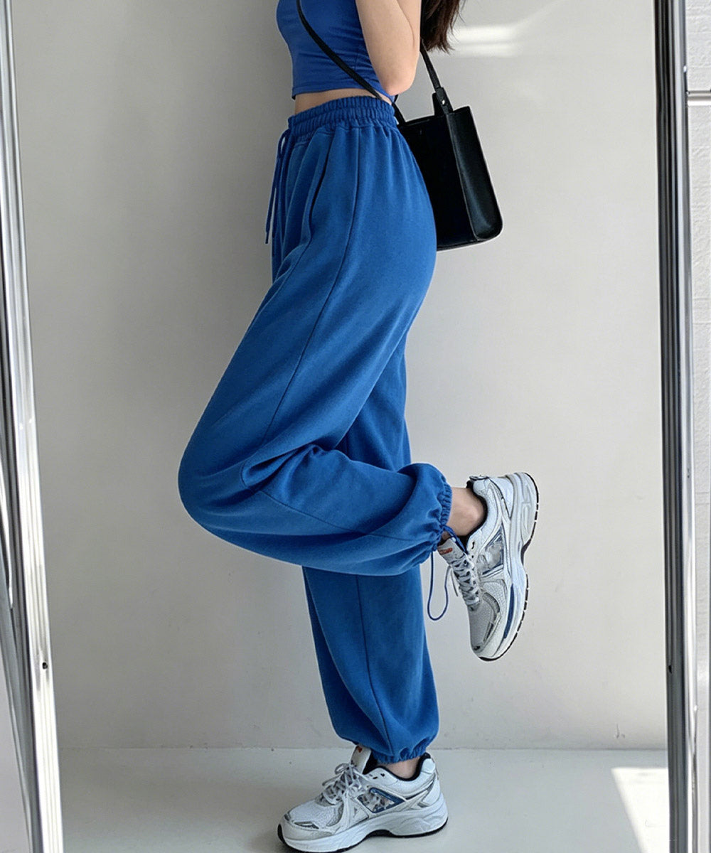 韓国 スウェットパンツ レディース 新作 ドローストリング ジョガーパンツ スウェット ウエストゴム パンツ ゆったり ランニングウェア オルチャン ファッション 86YIFANGE-001