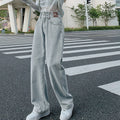 ストレートデニムパンツ セミワイドパンツ サックス