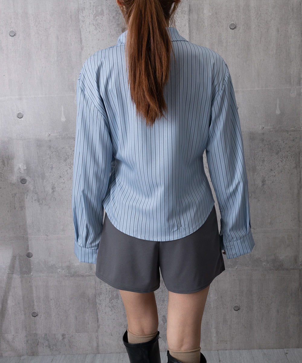 長袖ラップブラウス カシュクール春服秋服 詳細画像29