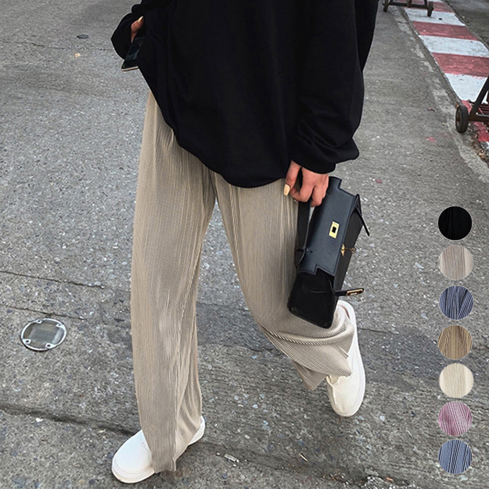 プリーツパンツ セルフカットワイドパンツ 詳細画像1