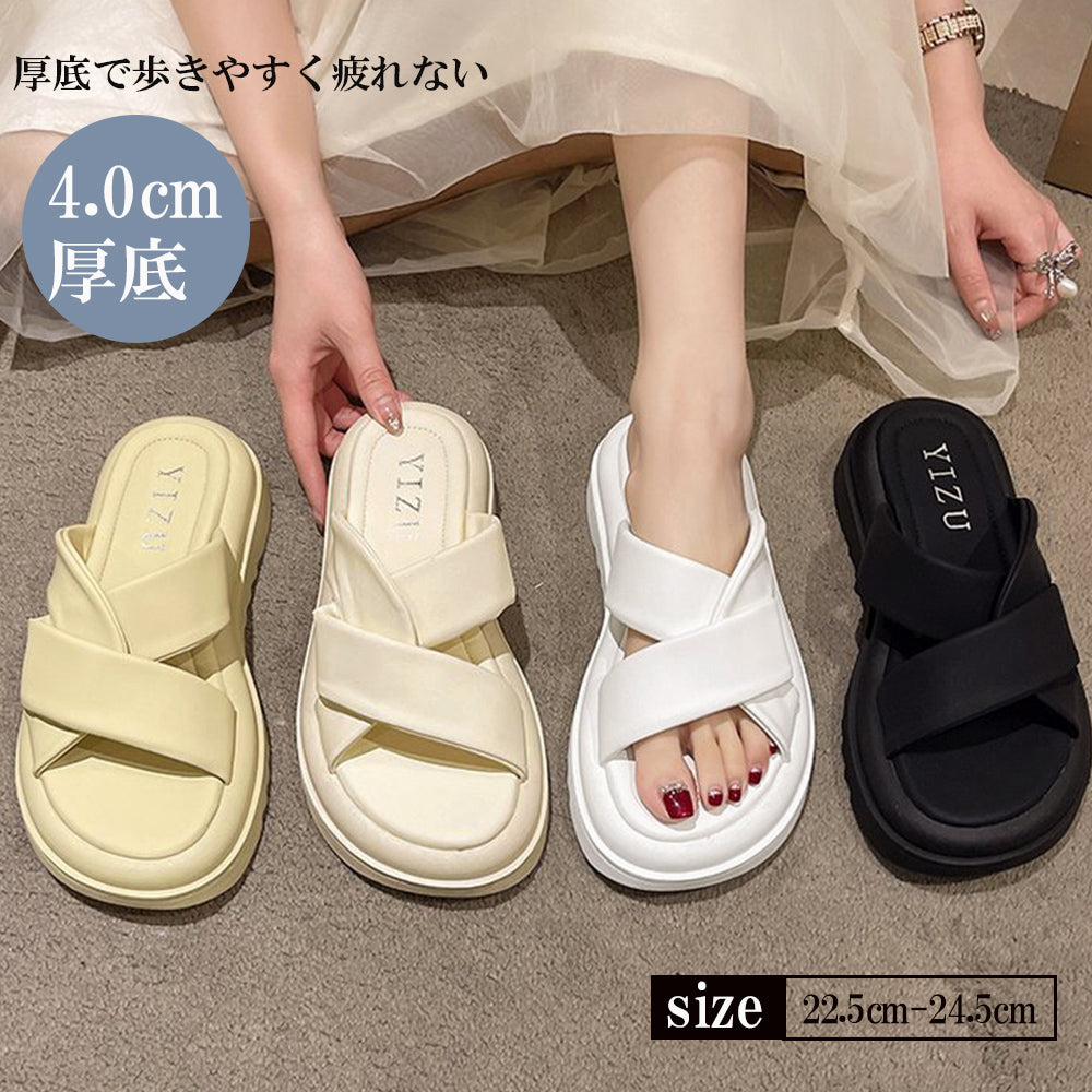 厚底サンダル レディースフラットサンダル 詳細画像1