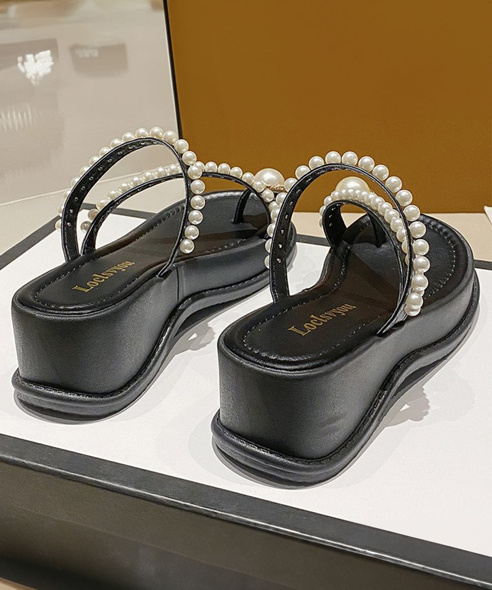 パールトングサンダル 美脚 厚底サンダル