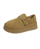 モカシンシューズ 厚底スエード調パンプス