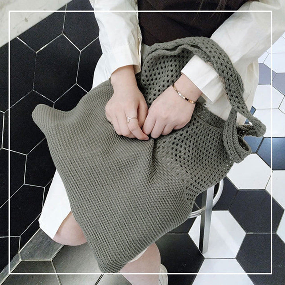 トートバッグ ニット編み バッグ鞄かばん 詳細画像25