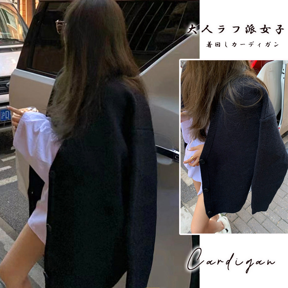 ニットカーディガン レディース 中厚手 詳細画像7