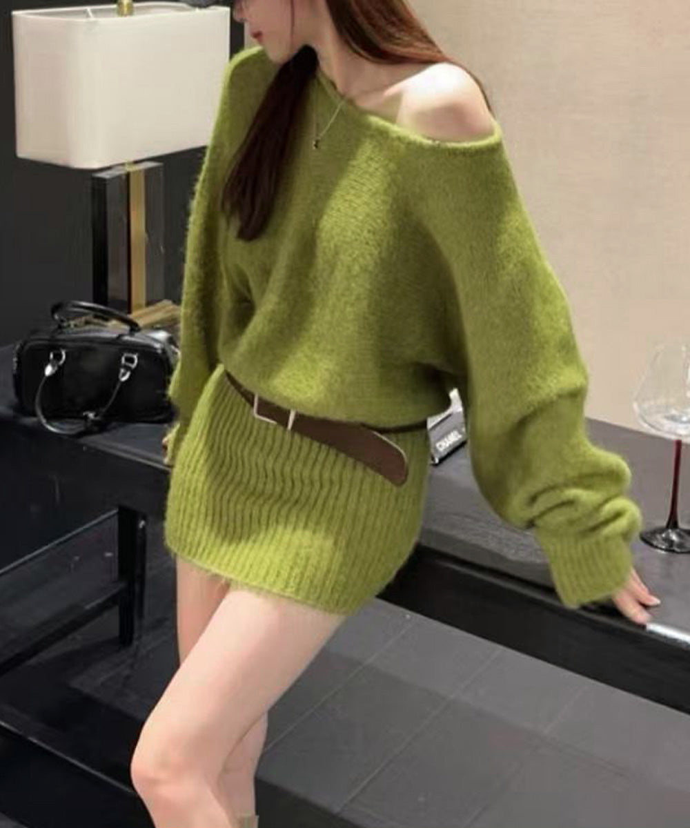 ミニニットワンピースウエストマーク韓国風 詳細画像21
