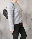 ラメシャギーニット 金ボタンカーディガン 詳細画像29