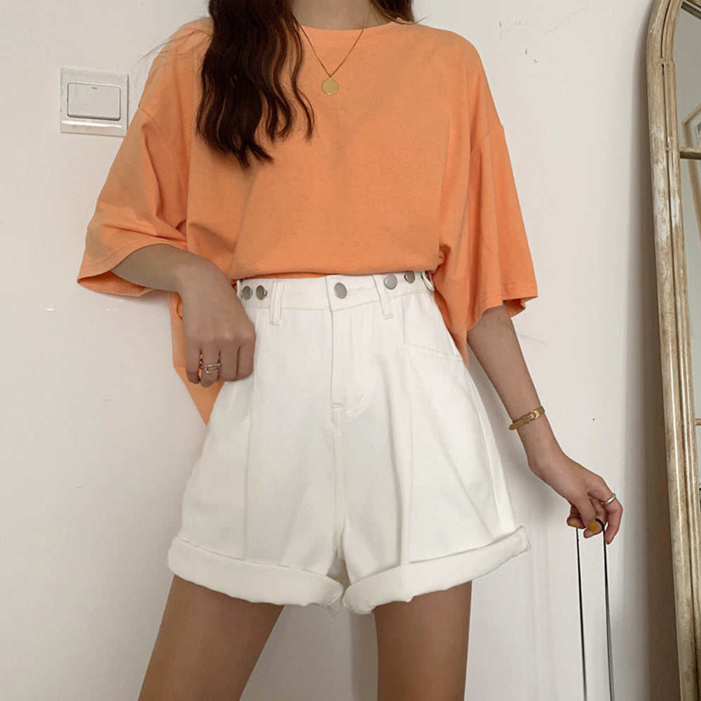 ロールアップ デニムショートパンツ 美脚 詳細画像15