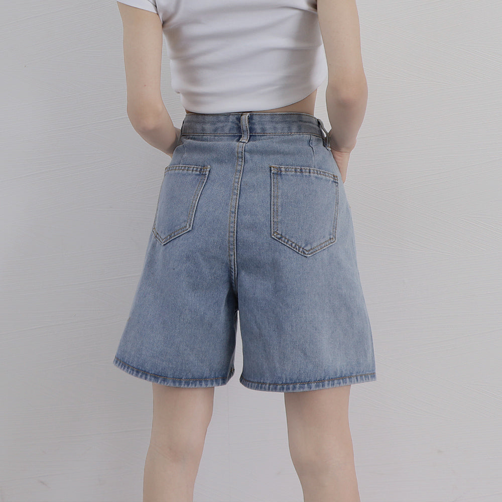 ロールアップ デニムショートパンツ 美脚 詳細画像20