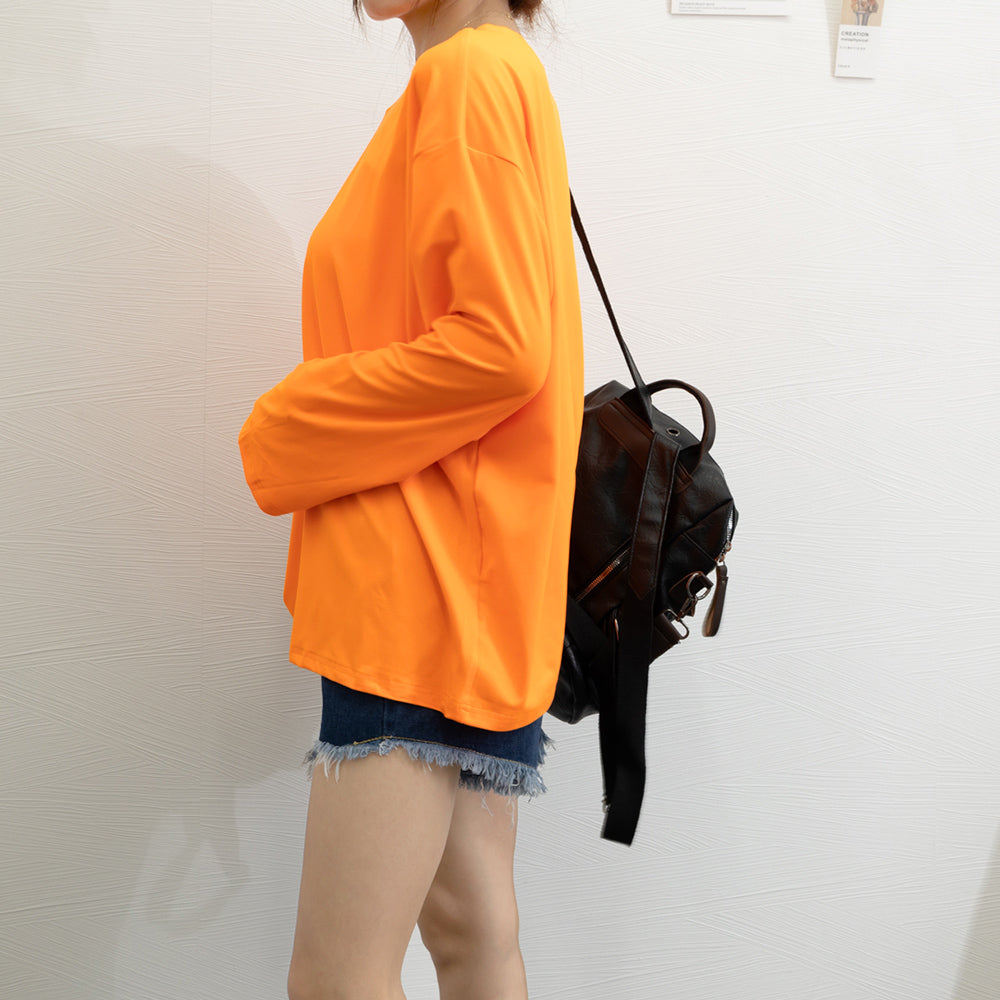 ゆったり 着やせ 長袖プルオーバー 無地 詳細画像24
