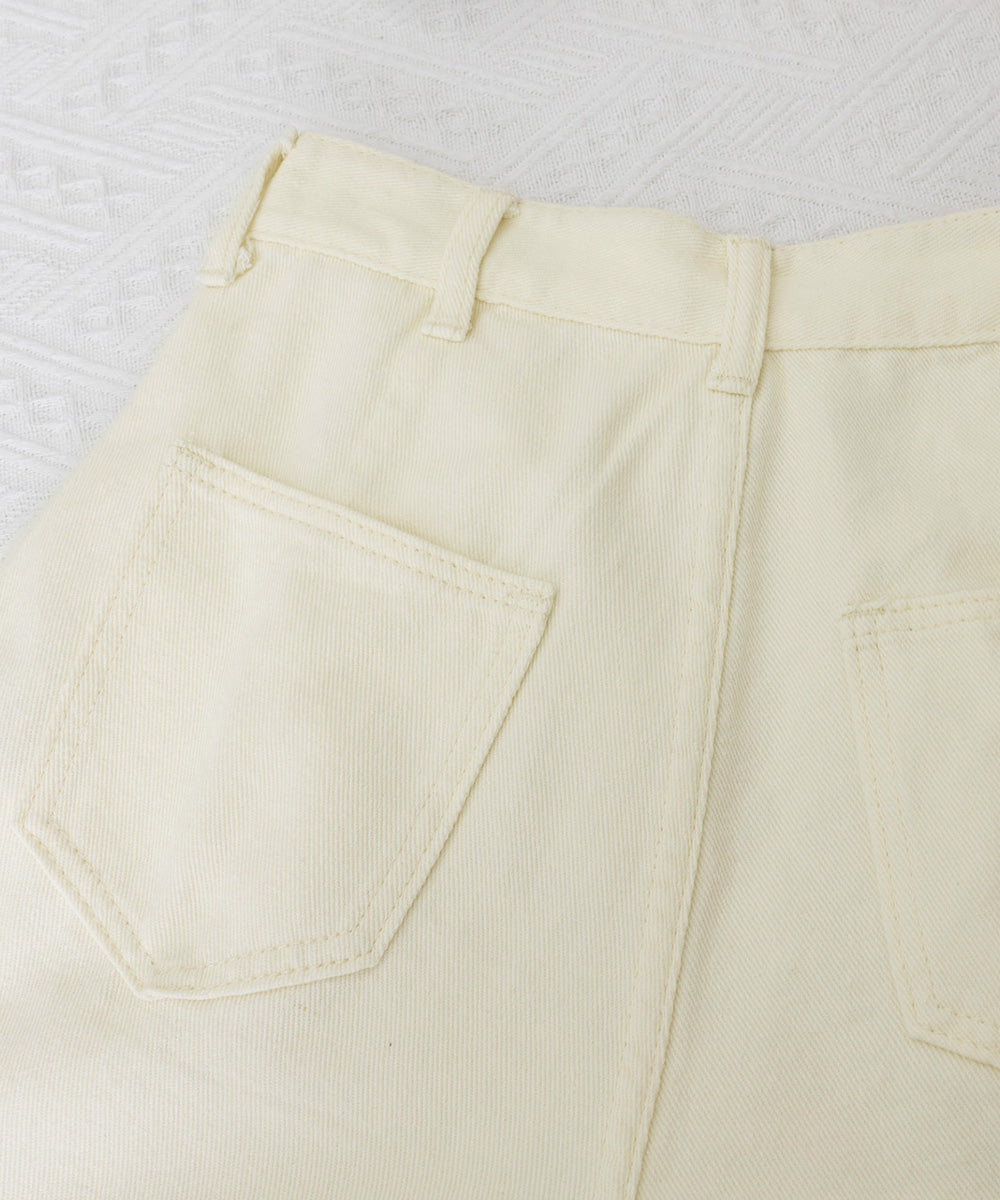 ストレートデニムパンツ ウエスト調整可能