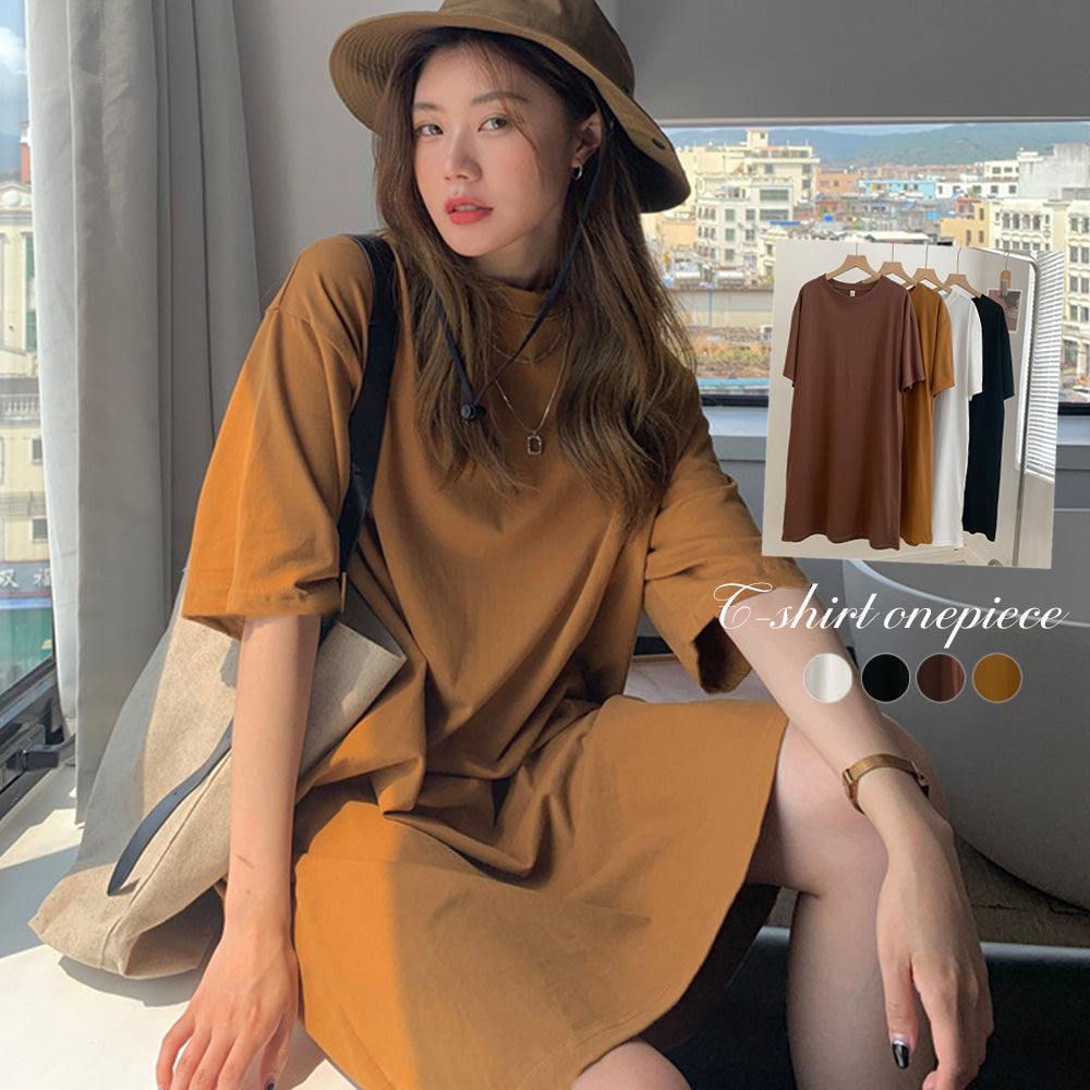 ゆったり Tシャツワンピース レディース 詳細画像1