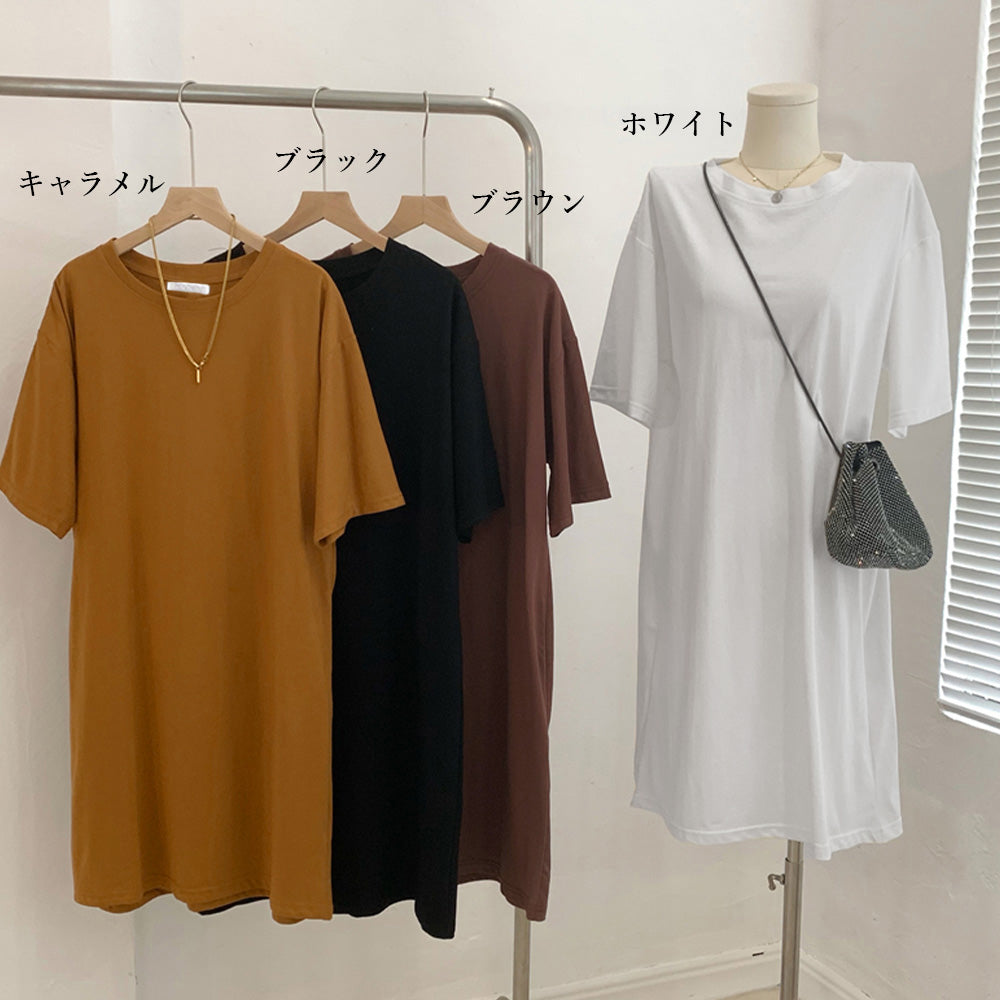 ゆったり Tシャツワンピース レディース 詳細画像2