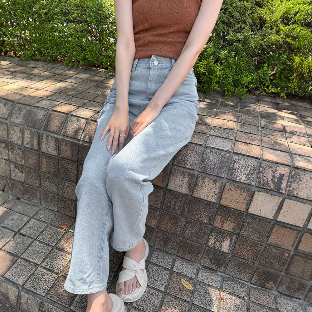 デニムワイドパンツハイウエストレディース 詳細画像24
