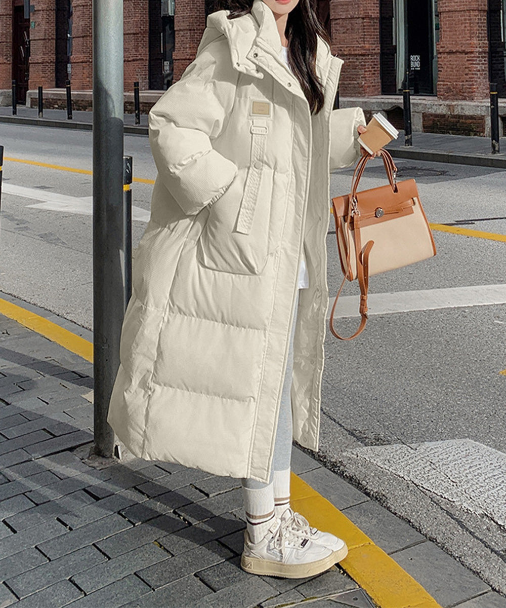 フェイクダウンコート中綿入りロングコート レディース フード付きキルティングコート おしゃれ冬服 韓国風 ダウンジャケット 軽い暖かい 通勤通学 防風防寒アウター 87KFDN-002
