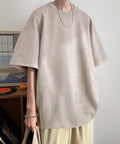メンズtシャツ 半袖 スエード調Tシャツ メンズ夏tシャツ カットソートップス 無地 ロングtシャツ 韓国ファッション 大人カジュアル サマーｔシャツ黒 おしゃれ 87MP-001