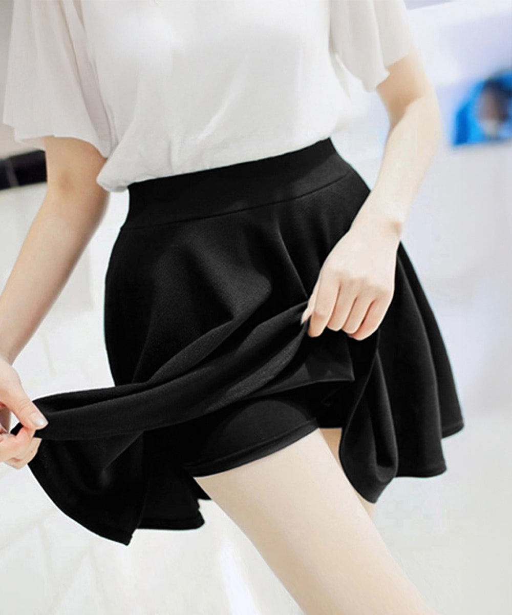 インナーパンツ付きミニスカートレディース ブラック