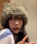 くま耳帽子 ボアハット 韓国 暖かい帽子 小顔ファー帽子 レディース 大人可愛いモコモコ アニマル帽子 ふわふわ 秋冬防寒ぼうし 裏起毛 あったか便利グッズ 旅行 87XIBO-001