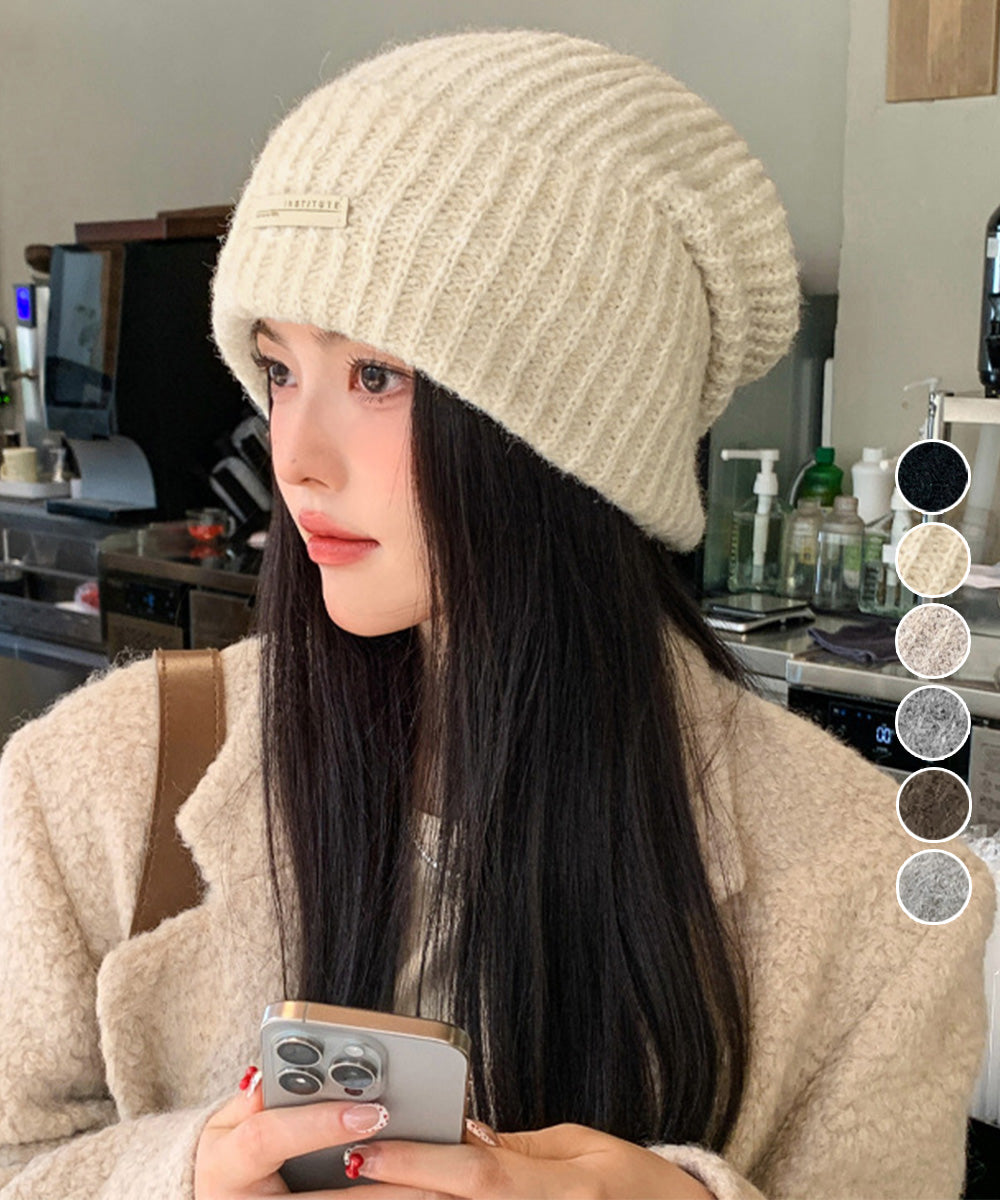 ニット帽 レディース くしゅくしゅ帽小顔 詳細画像1