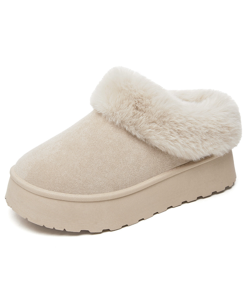 アンクルムートンブーツ厚底ファーシューズ