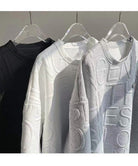 エンボス加工ロゴtシャツ メンズ 韓国風 詳細画像10