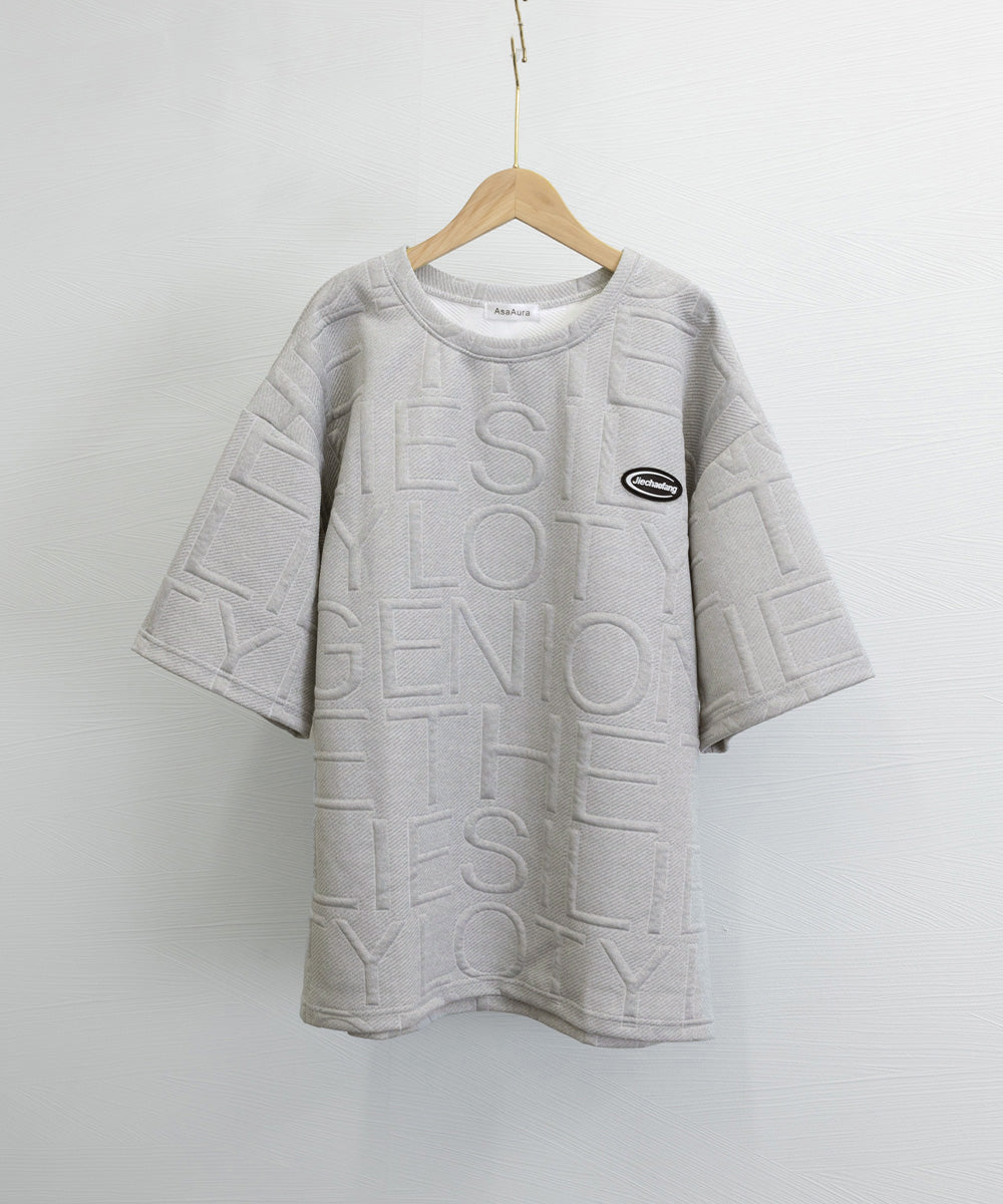 エンボス加工ロゴtシャツ メンズ 韓国風 詳細画像17