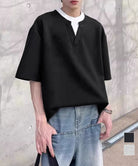 半袖Tシャツ メンズ 重ね着風カットソー
