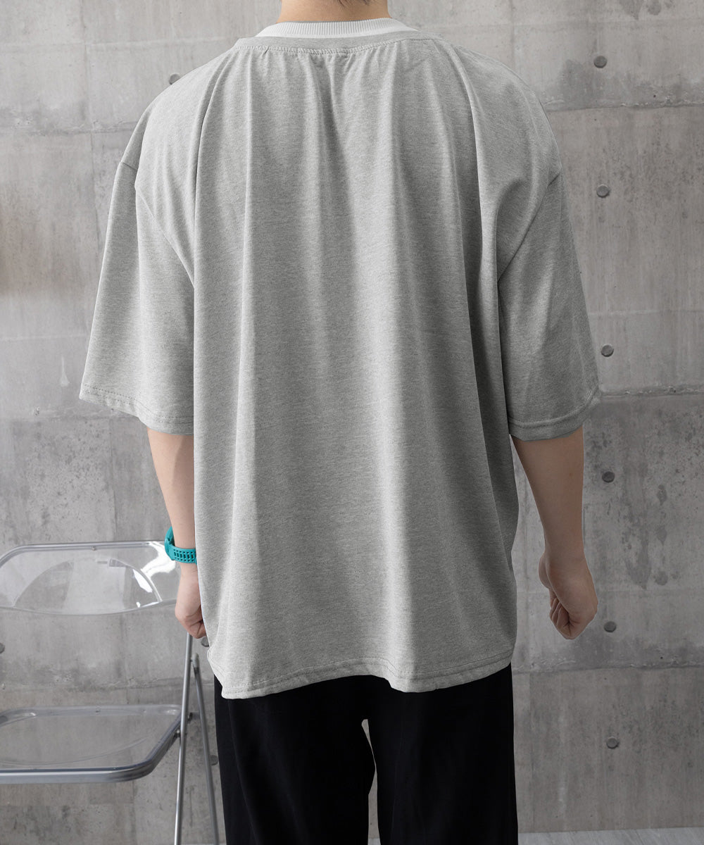 半袖Tシャツ メンズ 重ね着風カットソー