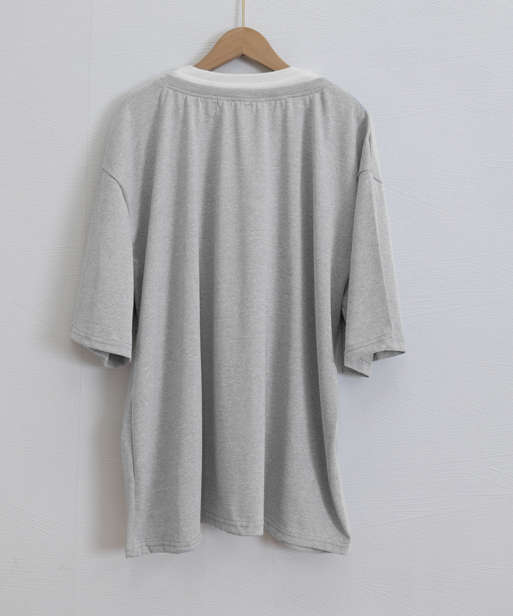 半袖Tシャツ メンズ 重ね着風カットソー