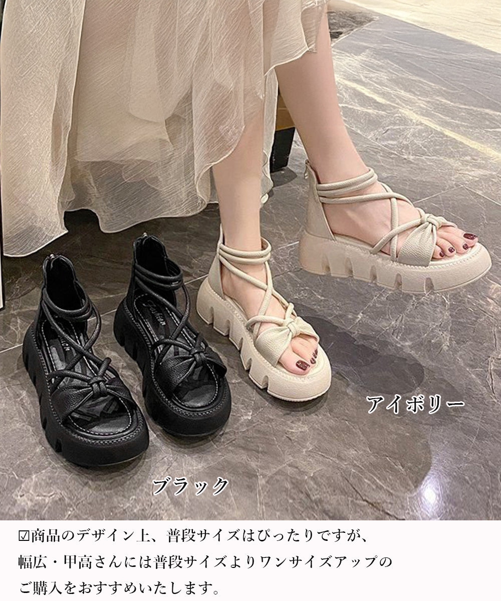 ストラップサンダル レディース軽量厚底靴 詳細画像2