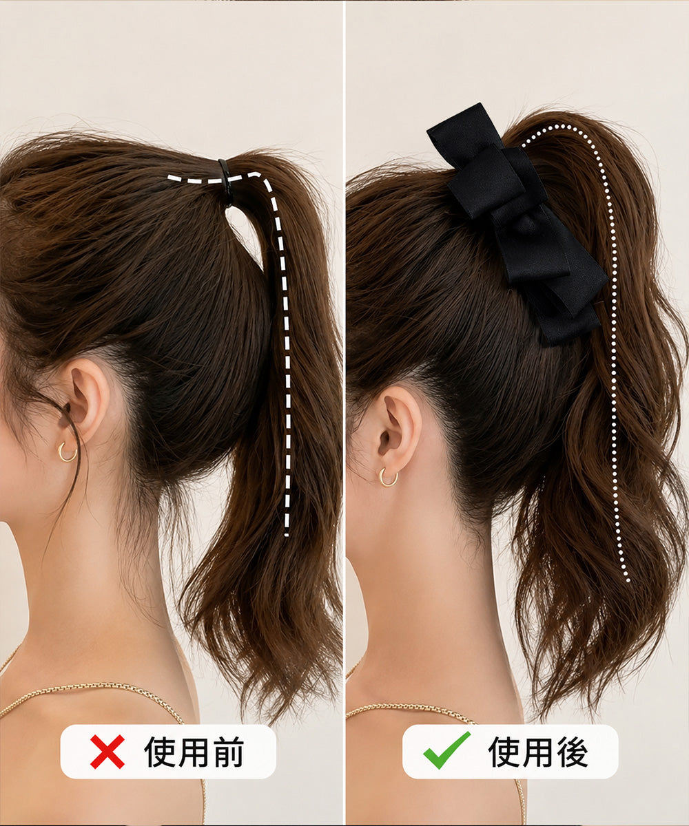 バナナクリップ ビッグリボンヘアクリップ 詳細画像10