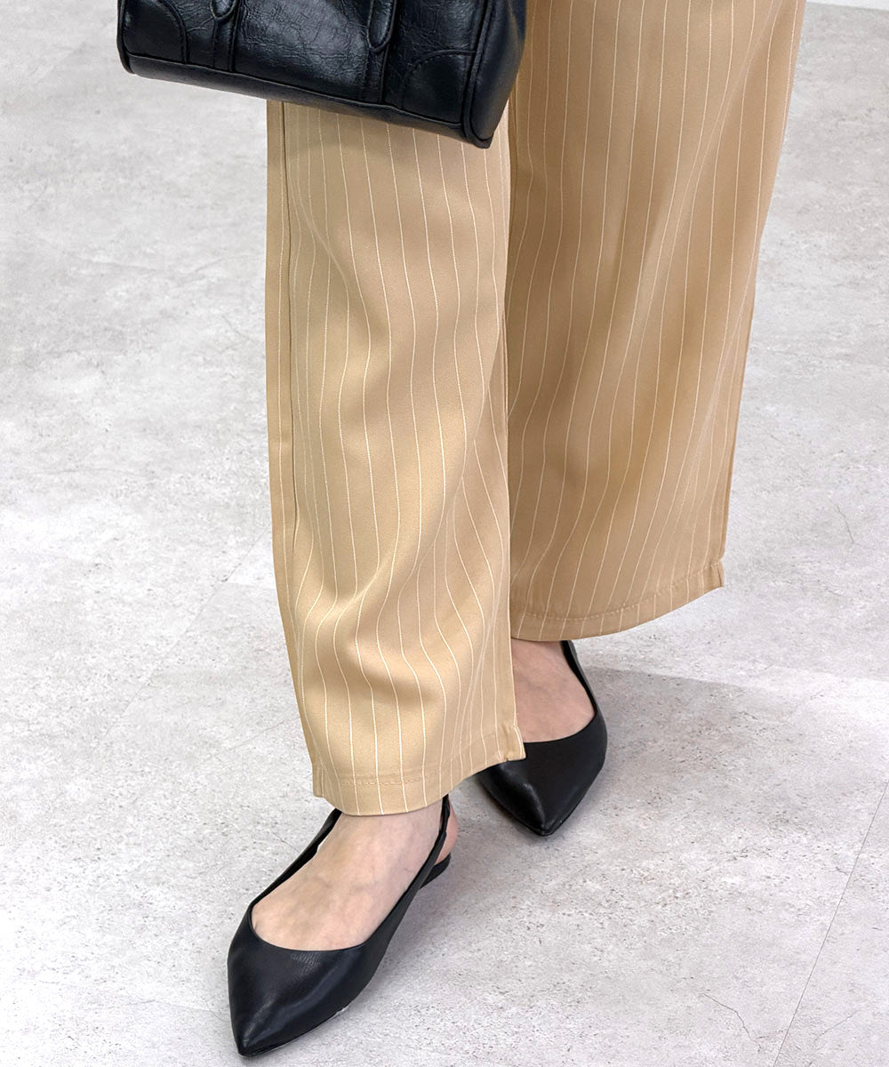 ストライプワイドパンツ春夏秋ロングパンツ 詳細画像40