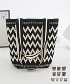 トートバッグ ニット編みバッグ 韓国風鞄