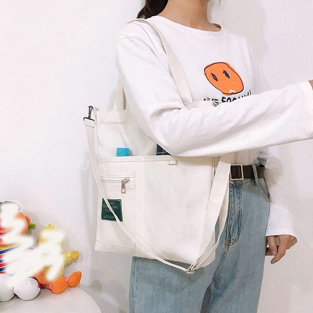 キャンバス トートバッグ 2way 軽量 ホワイト