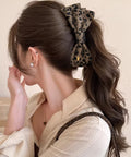 レオパード柄 ファブリックバナナクリップ おしゃれ ヘアアクセサリー レディース ヘアクリップ ヒョウ柄まとめ髪 大人かわいい ヘアアレンジ フェミニン簡単髪留め 88CXH-133