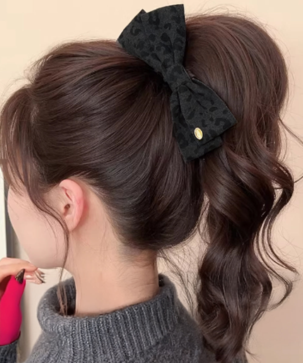 レオパード柄 ファブリックバナナクリップ おしゃれ ヘアアクセサリー レディース ヘアクリップ ヒョウ柄まとめ髪 大人かわいい ヘアアレンジ フェミニン簡単髪留め 88CXH-133