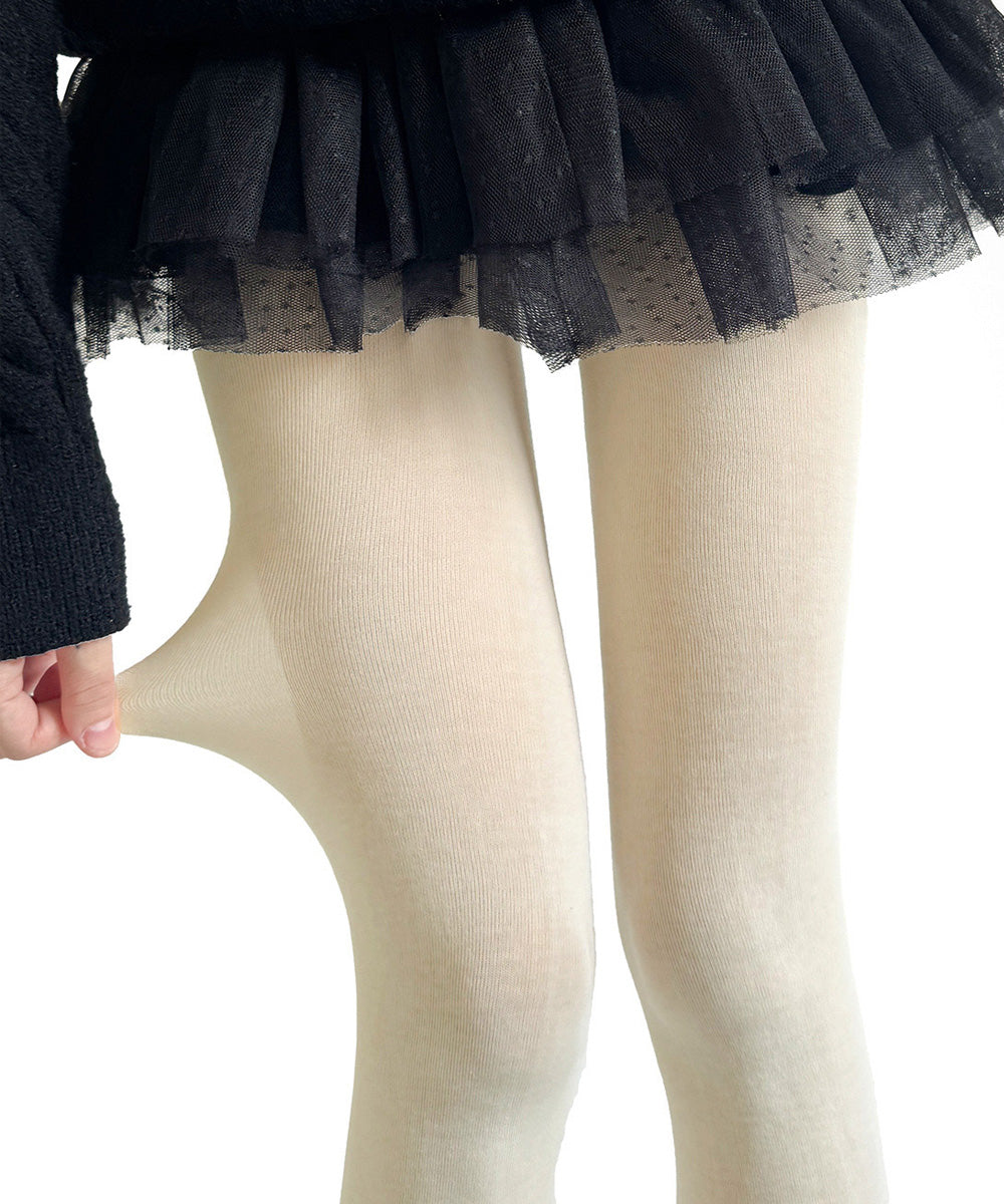 パンティストッキング無地  美脚タイツ アイボリー