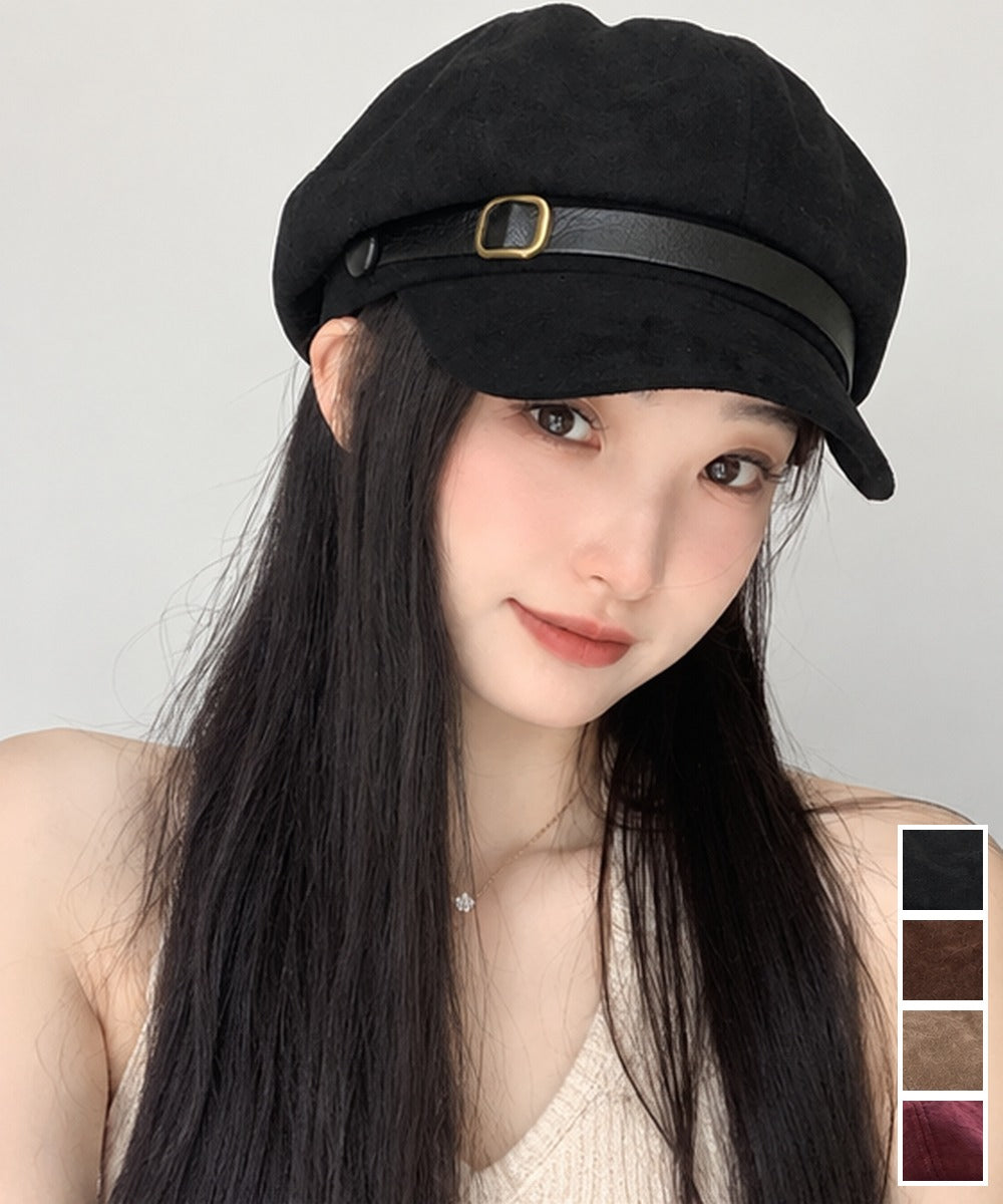 スエード調  マリンキャスケット 小顔