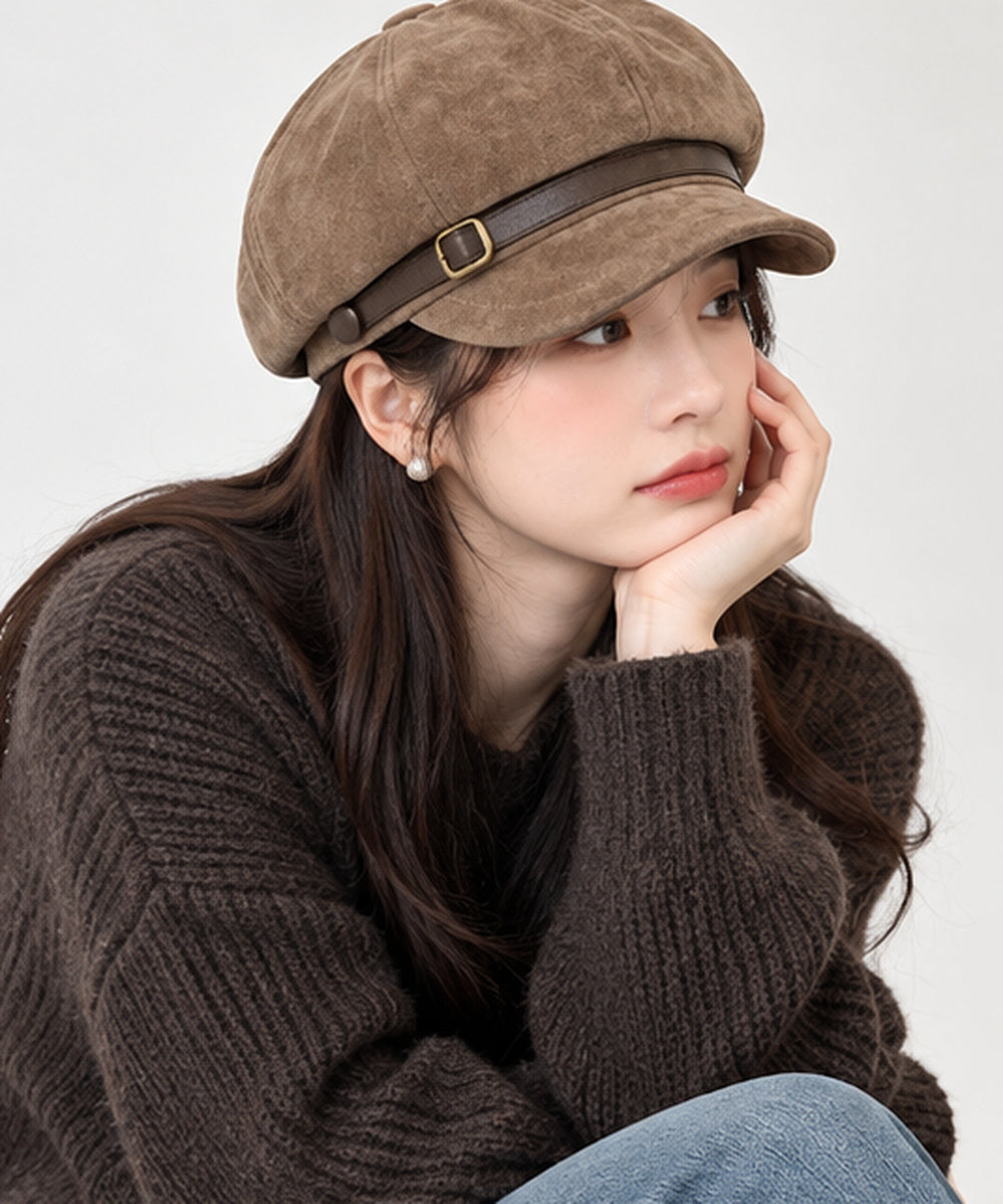 スエード調  マリンキャスケット 小顔