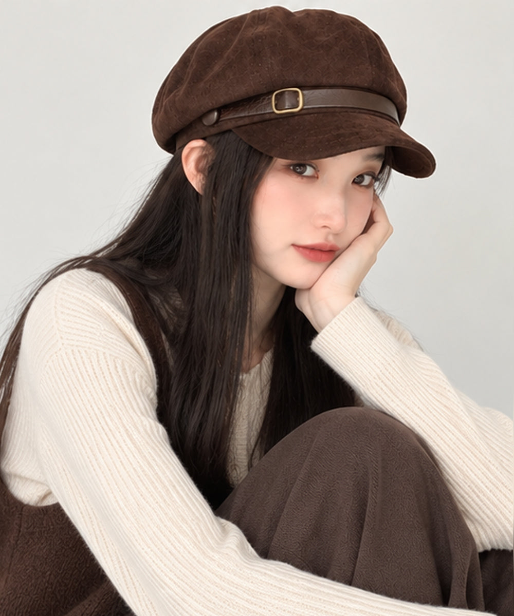 スエード調  マリンキャスケット 小顔