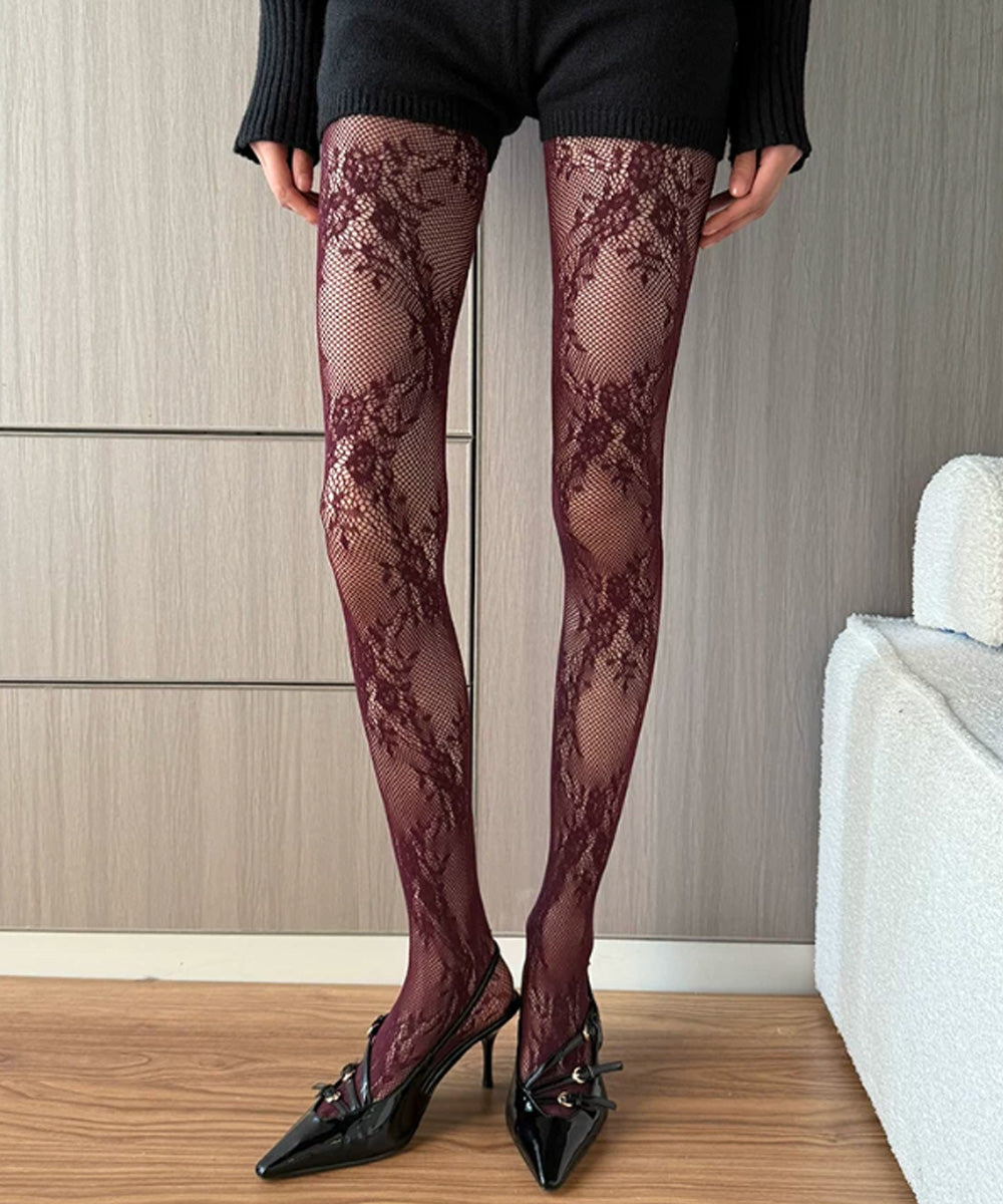 花柄レース フィッシュネットタイツ 美脚 詳細画像38