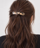 マーブル柄 バレッタ ヘアクリップ 上品