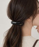 マーブル柄 バレッタ ヘアクリップ 上品