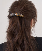 マーブル柄 バレッタ ヘアクリップ 上品