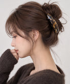 マーブル柄 バレッタ ヘアクリップ 上品