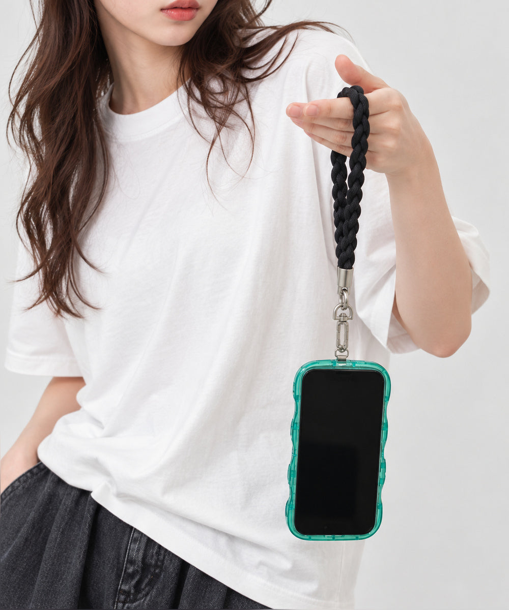 ミニポーチ付きスマホショルダーストラップ